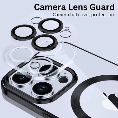 Magnetic Case for iPhone 15 Pro Max Phone. TPU Shockproof Electroplated Bumper, Camera Lens Protector, Waterproof Transparent Case.......