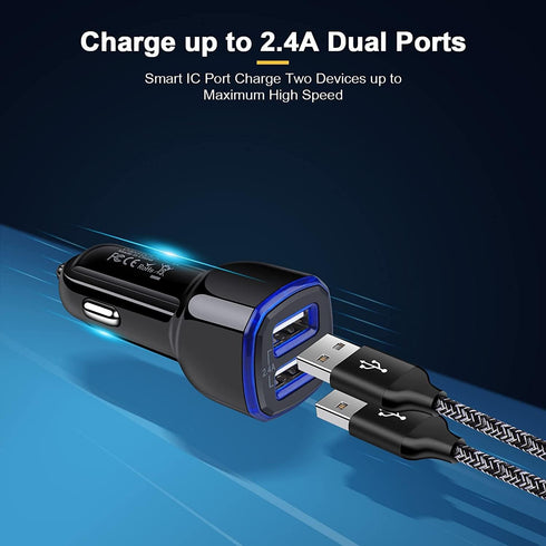 Fast Charger Type C Charging Block USB Wall Plug Android Phone Fast Car Charger Adapter C Type Charging Cable 3FT 6FT for Samsung Galaxy S24 S23 S...