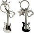 Guitar Keychain, Metal Bass Guitar Pendant Key Chain with Mini Pentagram and Heart, Fashionable Unisex Guitar Star Keychain, Y2K Unique Keychain f...