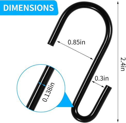 30 Pack Small S Hooks for Hanging Spoons Pans Pots Utensils Kitchenware, Metal S Hooks for Hang Clothes Bags Towels Plants, apply Bathroom Bedroom...