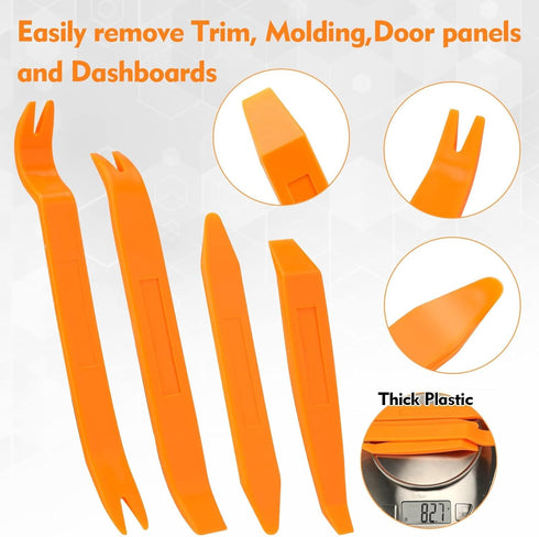 4Pcs Auto Door Clip Panel Trim Removal Tool Kits Thick Plastic Car Tools for Car Dash Radio Audio Installer Pry Tool with Paper Box...