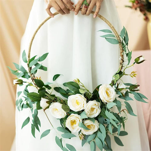 Auvoau 6 Pack 4.5 inch Metal Crafts Hoops Wreath Floral Macrame Ring for DIY Dream Catcher,Wedding Decor and Wall Hanging Crafts (4.5 inch)...