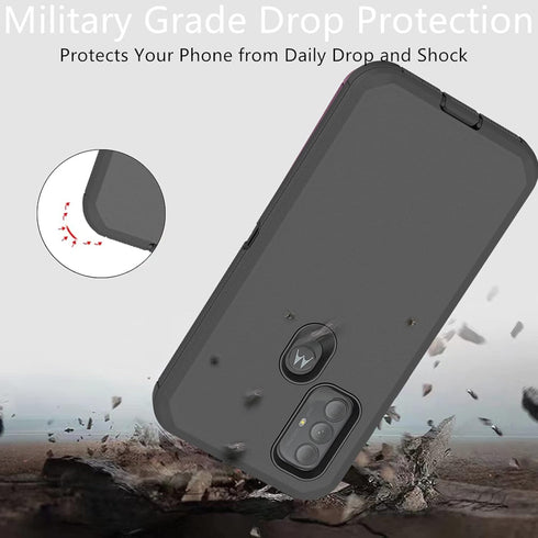 for Motorola Moto G Play 2023 Case, Heavy Duty Defender Case Shockproof Dustproof Protection 3 in 1 Rugged Phone Cover for Moto G Play 2023/ Moto ...