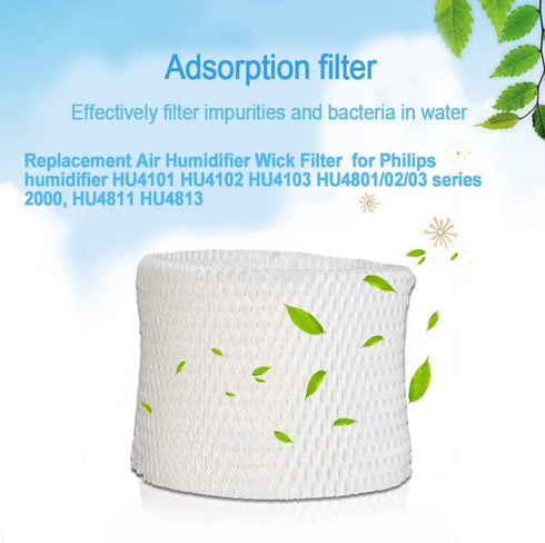 HIFROM Replace Air Humidifier Wick Filter for Philips HU4801/02/03 HU4102 HU4801 HU4803 HU4811 HU4813 Humidifier Parts Accessory (4pcs)
