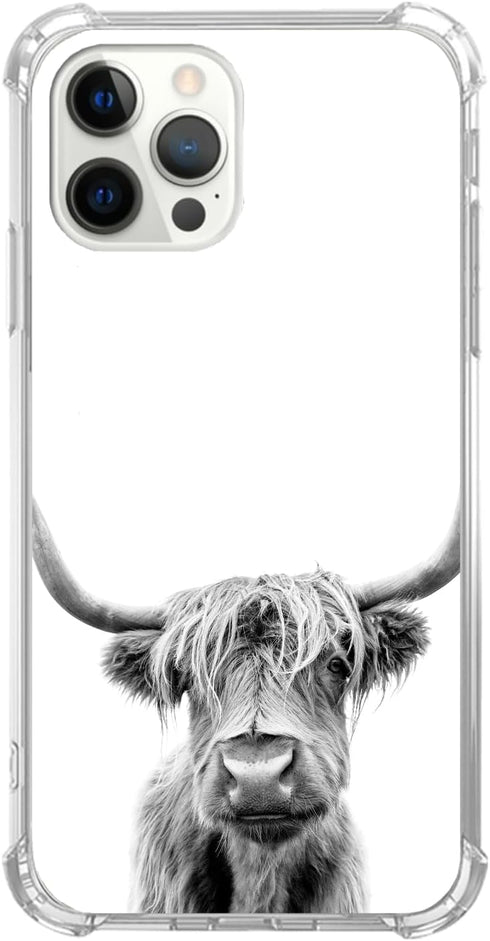 Scottish Highland Cow Case Compatible with iPhone 14 Pro, Cute Cow Animal Case for iPhone 14 Pro, Trendy Cool TPU Phone Case Cover...