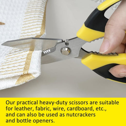 Utility Scissors Heavy Duty, Ultra Sharp Blade Shears with Protective Case, Multipurpose Stainless Steel Scissors For Cutting Cardboard, Fabric, C...