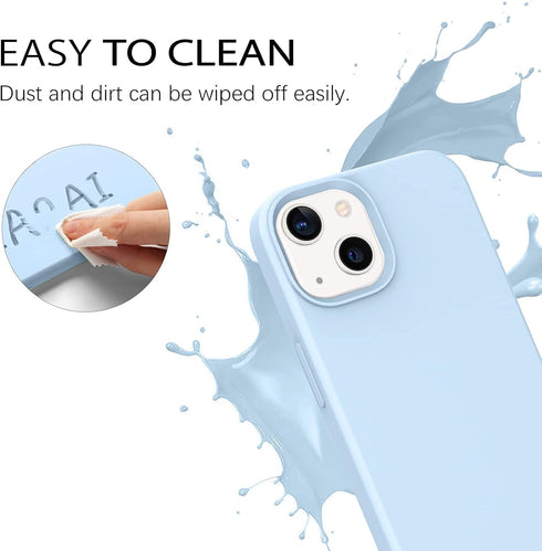 Telaso Compatible with iPhone 13 Case, Liquid Silicone Soft Gel Rubber iPhone 13 Phone Case Slim Fit Cover with Microfiber Lining Shockproof Prote...