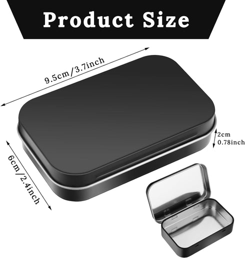 2 Pack Small Tin Box, Metal Rectangular Empty Hinged Tins Metal Tin Box with Lids Mini Portable Metal Box Container for Storage Candies Jewelry Cr...