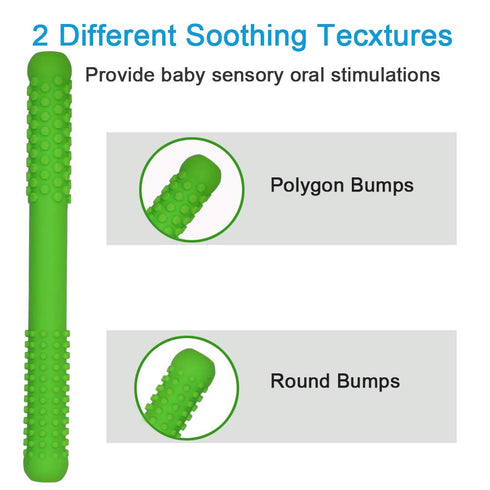 Hollow Teething Tubes Toys for Babies Girls Boys, 6 Pack Silicone Baby Teether Toy Tube for Infants with Nursing Biting Chewing, Chew Straws for T...