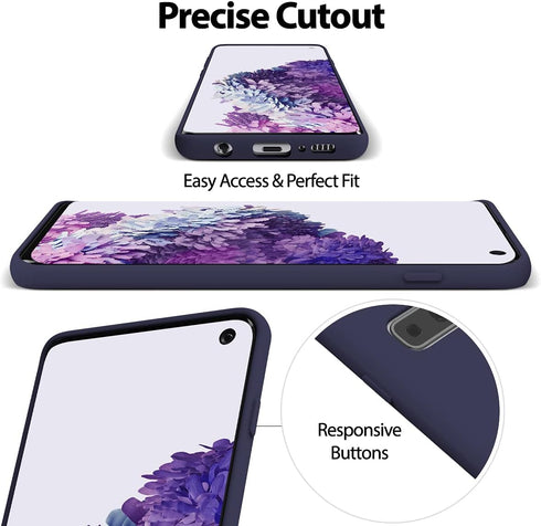 GOOSPERY Liquid Silicone Case for Samsung Galaxy S10 Plus (2019) 6.4 inch Jelly Rubber Bumper Case with Soft Microfiber Lining - Blue Navy...