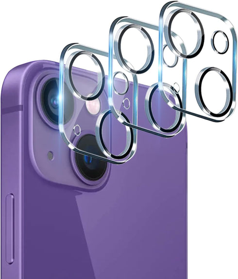 [3 Pack Compatible for iPhone 14 Plus ? iPhone 14 Camera Lens Protector 9H Tempered Glass, Anti-Scratch, Ultra HD, Case Friendly Camera Covers for...