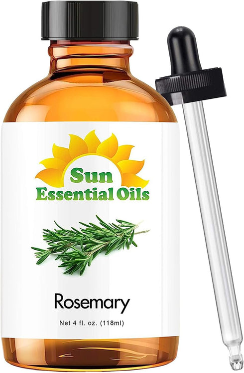 Sun Essential Oils 4oz - Rosemary Essential Oil - 4 Fluid Ounces - Sun Essential Rosemary Oil...