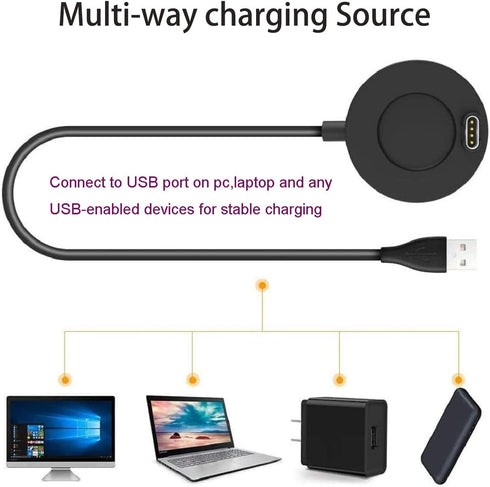 Garmin Watch Charger, Ankky 1m USB Charging Cable Stand Station Date Compatible with Garmin Vivoactive 3 4 4S/Fenix 6/6S/6X, Fenix 5/5S/5X / Venu ...