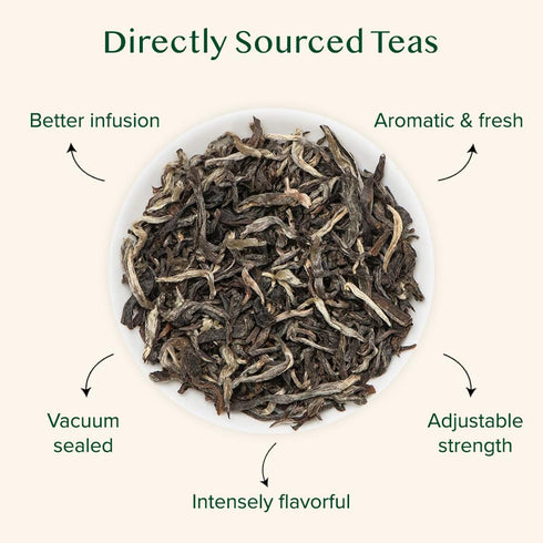 VAHDAM White Mountain Oolong Tea Loose Leaf (25 Cups/1.76oz) Pure Oolong Tea Leaves | High Elevation Grown | Vacuum Sealed | Brew Hot, Iced, Kombu...