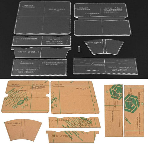 Wallet Acrylic Template Clear Acrylic Template Set Zipper Wallet Handbag Making Stencil Leather Craft Tool...