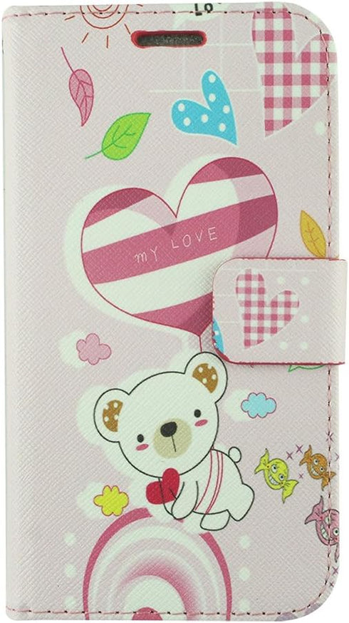 For Samsung Galaxy J7 (2018), J7 Refine, J7 Star, J7V 2nd Gen. SM-J737 - Image Flip Wallet Case + Tempered Glass Screen Protector - Bear...