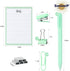 EooUooIP Desk Accessories Binding Set,Practical and Beautiful Green Office Supplies Set,Stapler Hole Puncher Paper Clips and Ballpoint Pen for Off...