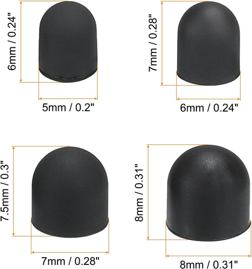 MECCANIXITY 20pcs 5/6/7/8mm Stylus Pen Fine Tips Conductive Rubber Capacitive Touch Screen Pens Tip Soft Universal Replacement...