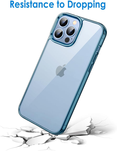 JETech Case for iPhone 13 Pro 6.1-Inch, Non-Yellowing Shockproof Phone Bumper Cover, Anti-Scratch Clear Back (Navy Blue)...