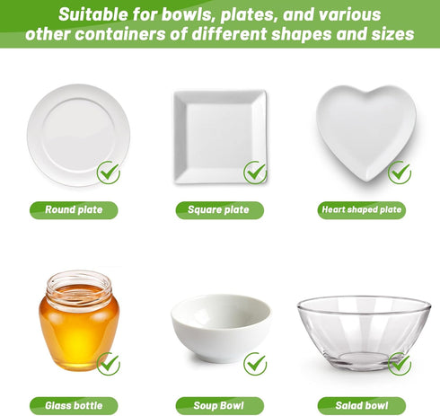 130Pcs Reusable Elastic Food Bowl Storage Covers, Sublaga Bowl Covers, Variety of 5 Translucent Stretchable Sizes and Colorful Dish Plate Covers, ...