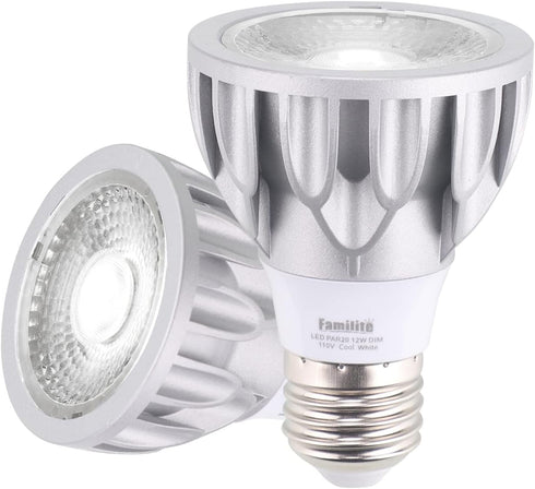 PAR20 LED Bulbs, 12W Dimmable Spot Light, 100W Halogen Equivalent, 36° Narrow Beam Angle, 6000K Cool White, E26 Medium Base for 4’ Cans, Pack of 2...