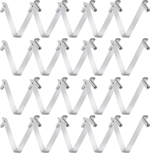 20Pcs Pool Brush Clip V-Shaped Clip, Stainless Steel Clips Pool Pole Clips Pool Accessories Tools, Double Pin Spring Button Clip for Brushes Skimm...