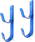 4 PCS Set Wide Pool Pole Hangers Heavy Duty Blue Aluminium Holder Hooks with Screws Perfect Hook Holders for Swimming Pool,Telescopic Poles,Skimme...