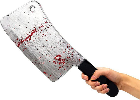 Blood Butcher Plastic Knife Cosplay Realistic Horror Plastic Props Toy Prank Friend Funny for Halloween Fools Day Party (Butcher Knife)...