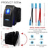 Waterproof Marine Boat Rocker Switch Toggle 12V 24V, 5 Pin SPST ON-Off Switch 12V/20A 24V/10A Blue LED Light, with Jumper Wires Set for Car Marine...