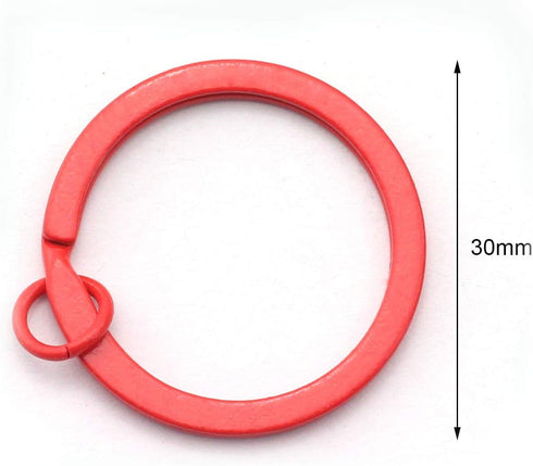 50PCS 30mm Colorful Flat Key Chain Ring Metal Split Keychain Key Ring for Car Home Keys Organization...
