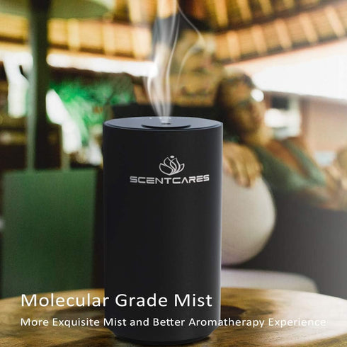 Waterless Oil Diffuser, Battery Operated Diffusers - Portable & Smart & Cordless Design, Aromatherapy Diffuser for 3 Cold Mist & Timer 1/2/3H Wate...
