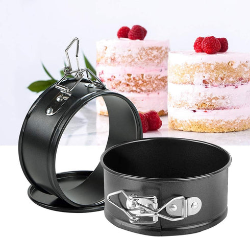 Webake 4.3 Inch Mini Springform Pan Set of 2 Pieces Cheesecake Pans with Removable Bottom Deep Dish Pans Round Cake Molds IP Accessories for Mini ...