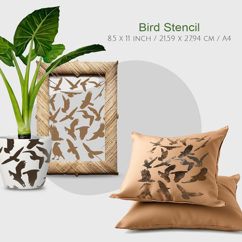 Bird Stencil Template - Reusable 8.5x11 Inches for Painting, Crafts, DIY Arts and Crafts Projects - LIONX...