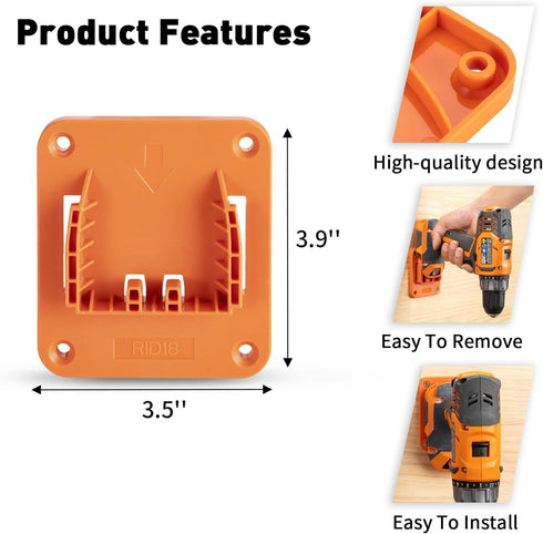 Tool Holder Mount for Ridgid AEG 18V Drill Tool Hanger Power Tool Storage -5 Pack...