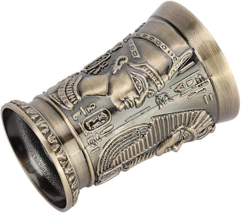 Metal Shot Glasses Vintage Wine Cup with Green Bronze Body Zinc alloy Insert for Home Ornaments KTV Wine Set...