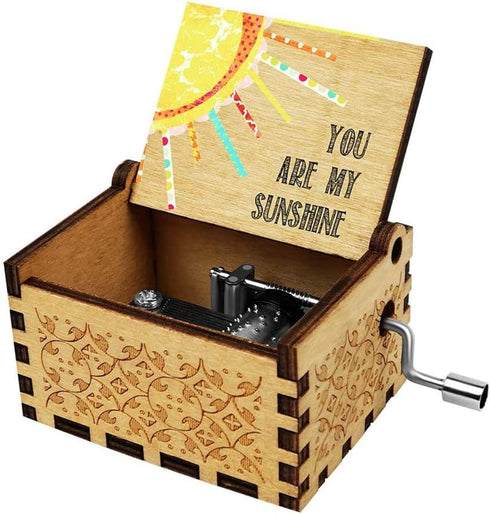 Music Box Wife Girlfriend Gift - You are My Sunshine Music Box Husband Boyfriend Gifts Mini Wooden Musical Box Mechanism Valentine Christmas Anniv...