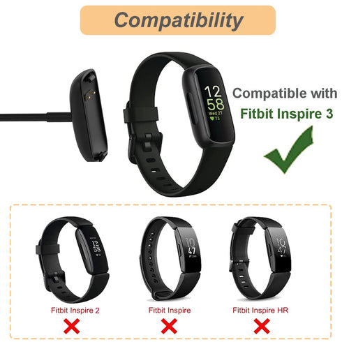 Charger for Fitbit Inspire 3, Replacement USB Charging Cable for Fitbit Inspire 3 (3.3ft/1m) (1)...