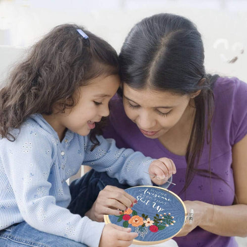 Mothers Day Gifts for Mom from Daughter Son - Embroidery Kit for Beginners - Embroidery Starter Kit Craft Kit Cross Stitch Kit - Birthday Gift for...