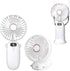 Portable Handheld Fan, 3-in-1 Handheld 5-Speed USB Rechargeable Folding Fan with Base & Digital Display, Foldable Fan for Commuting, Travel, White...