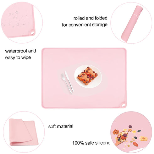 Kids Silicone Cloud Shape Non Slip Placemat for Baby Toddlers - Portable Food Mat, BPA Free Reusable for Travel and High Chairs - Easy to Clean an...