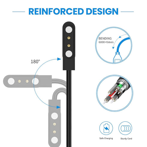 Charger Cable Intended for Popglory P96 Smart Watch Charger 1.6ft USB Portable Replacement Magnetic Charging Cord Compatible with Popglory P96 Cha...