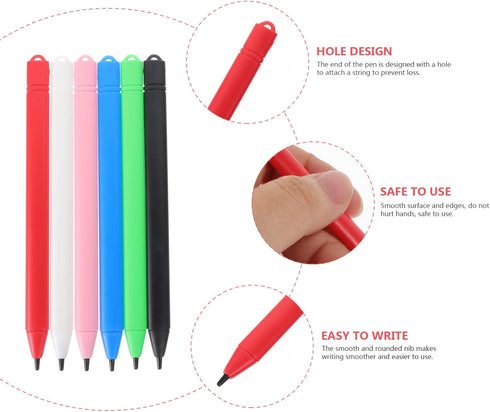 Hemobllo LCD Writing Tablet Pen - 6 Pcs Replacement Stylus Drawing Pen for LCD Writing Tablet, Drawing Tablet, Drawing Pad, Doodle Board, Random C...