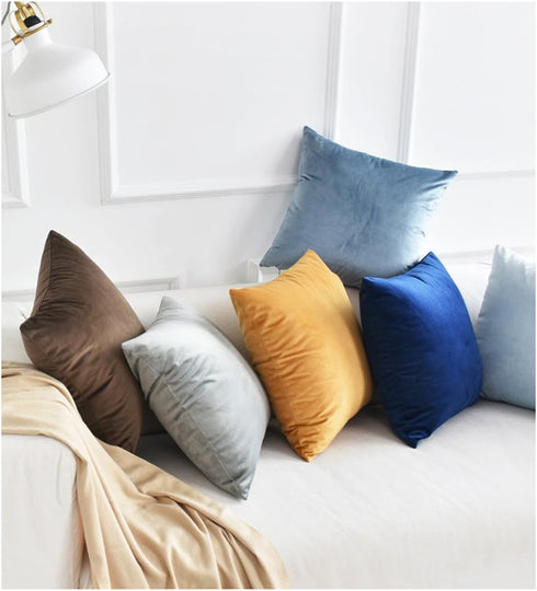 Andreannie Pack of 4 Gold Velvet Cozy Decorative Throw Pillow Covers 18x18 Soft Cushion Case for Couch Sofa Bed (Mixed 4 Pcs, 18" x 18" (Pack of 4...