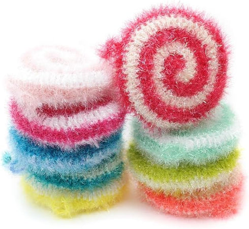 Bwhy's Odor-free Multi-Purpose Scrubbers: Dish Cloth, Dish Scrubber, Kitchen and Bathroom Friendly Sponges (2Pk: Yellow Monster, Lollypop (random ...