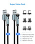 Kuulaa 7pin Magnetic Charging Cable 2Pack 3FT 540° Rotating Magnetic Phone Charger Cable 3A Fast Charging Data Transfer Magnetic USB Cable Nylon-B...