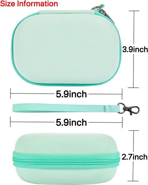 RAIACE Hard Travel Storage Case Compatible with SUPVAN E10 Mini Label Printer, Mesh Pocket for Label Paper, Cables and accessories. - Green...
