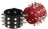 Multicolor PU Simulated Leather Silvert-tone Spikes Rivets Adjustable Buckle Bracelet, Pack of 2 PCs...