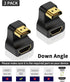 Poyiccot 8K HDMI 180 Degree Adapter, U Shaped HDMI Adapter, Down Angle HDMI 2.1 Male to Female Adapter 48Gbps HDMI Extender Adapter with LED Indic...