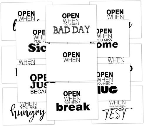 Open When Envelopes (Set of 13) - Going Away Present, University Gifts, Leaving Home, Girl friend Boy friend Gift, Daughter Son Friend Gift Colleg...