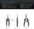 AC Infinity 6.6” Stainless Steel Pruning Shear, Lightweight Ergonomic Design, Straight Precision Blades with Nonstick Titanium Coating for Gardeni...